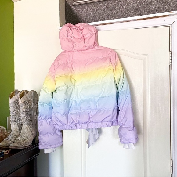 Perfect Moment Jacket Polar Flare Hooded Ombre Quilted Ski Pastel Rainbow XL GUC - Picture 13 of 15